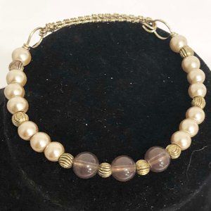 Yellow Pearl Bracelet - One of a Kind  Handcrafted